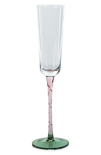 Zodax Sachi Set Of 6 Champagne Flutes In Green