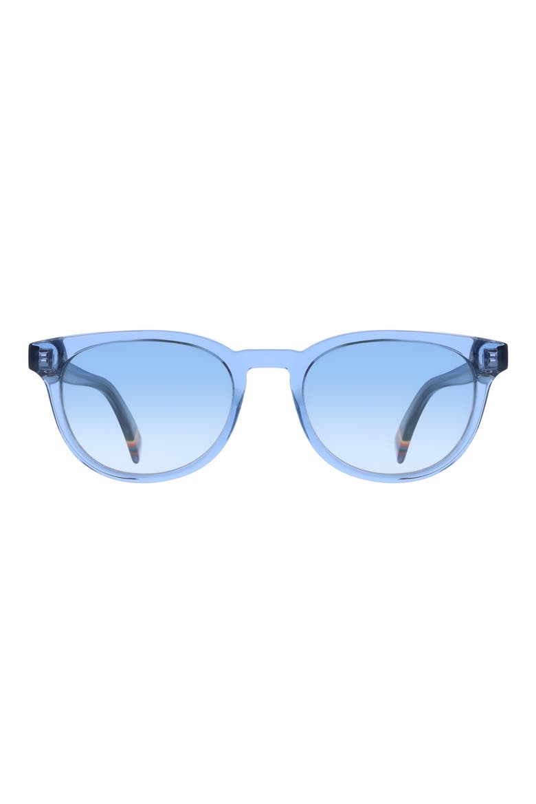 52mm Oval Sunglasses, Main, color, TRANSPARENT BLUE
