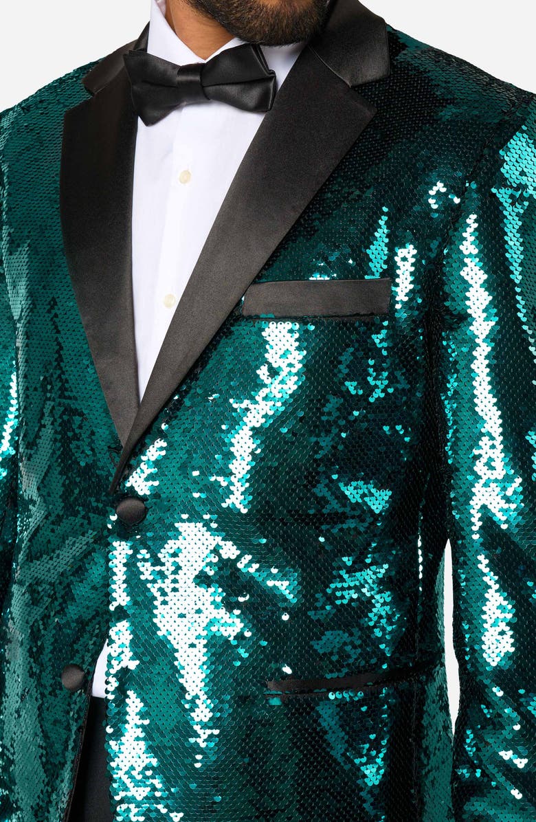 OppoSuits Terrific Teal Sequin Embellished Dinner Jacket, Alternate, color, Turquoise