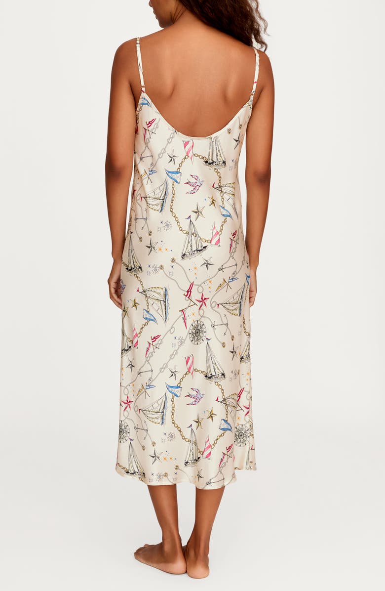 Petite Plume Cosette Regatta Royale Mulberry Silk Nightgown, Alternate, color, Beige