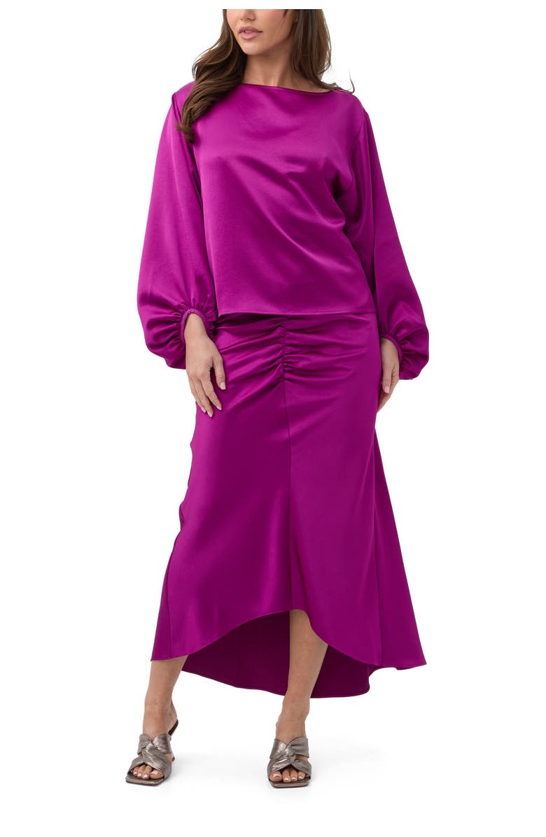 Trina Turk Ursa 2 Satin Boat Neck Top, Alternate, color, Geranium