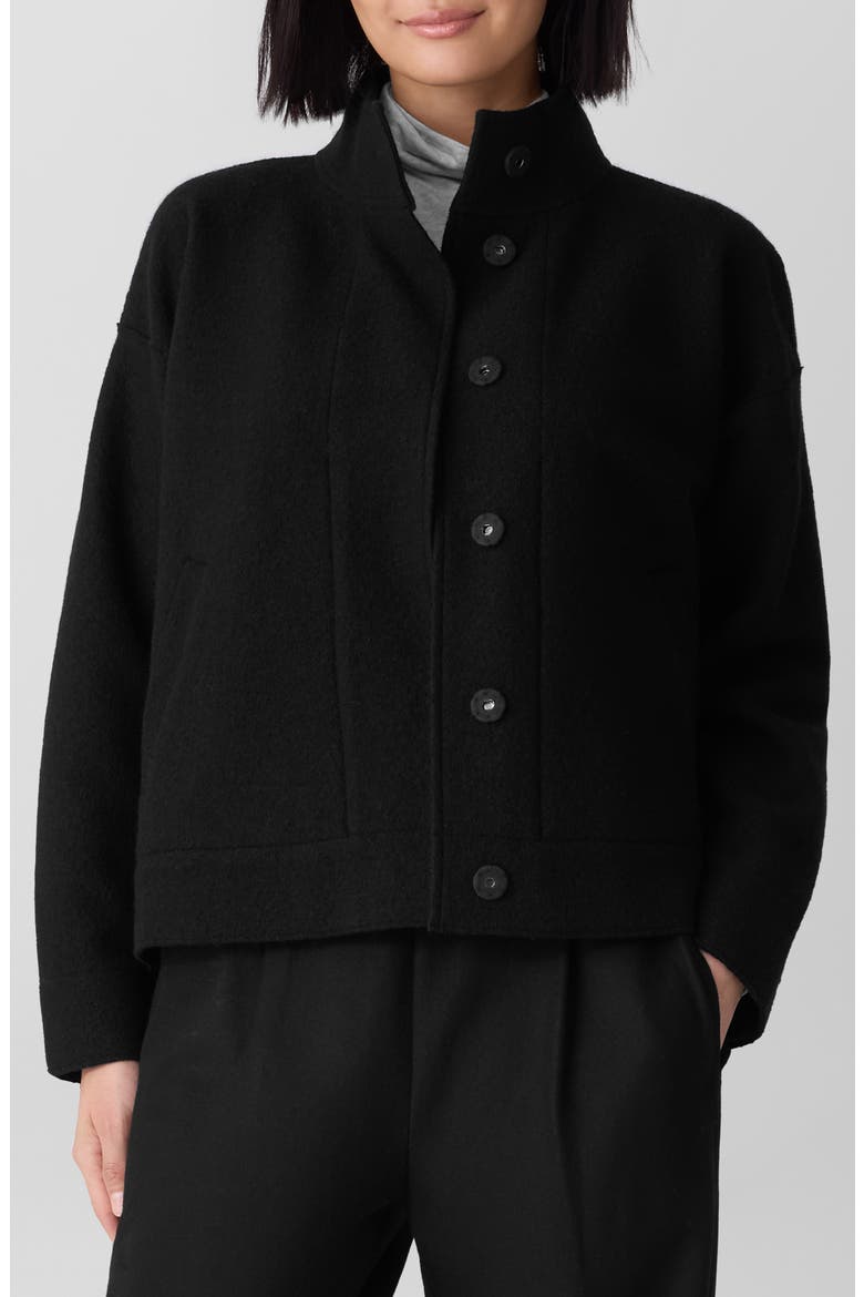 Boiled Wool Jacket, Main, color, BLACK
