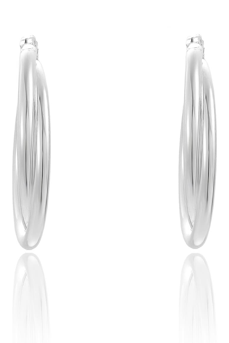 Twisted Tube Hoop Earrings, Alternate, color, SILVER