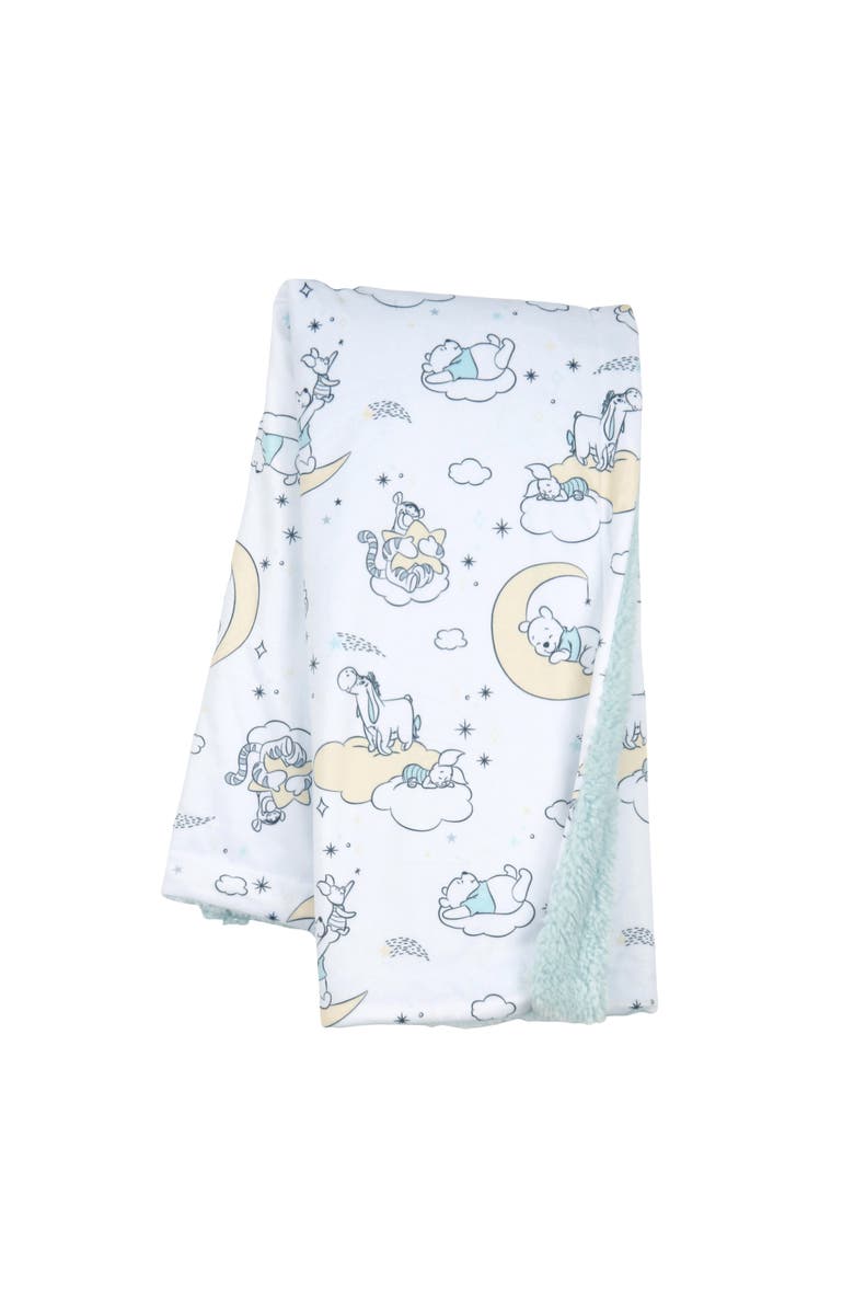 Lambs & Ivy Disney Baby Cozy Friends Winnie the Pooh Fleece Baby Blanket, Main, color, White