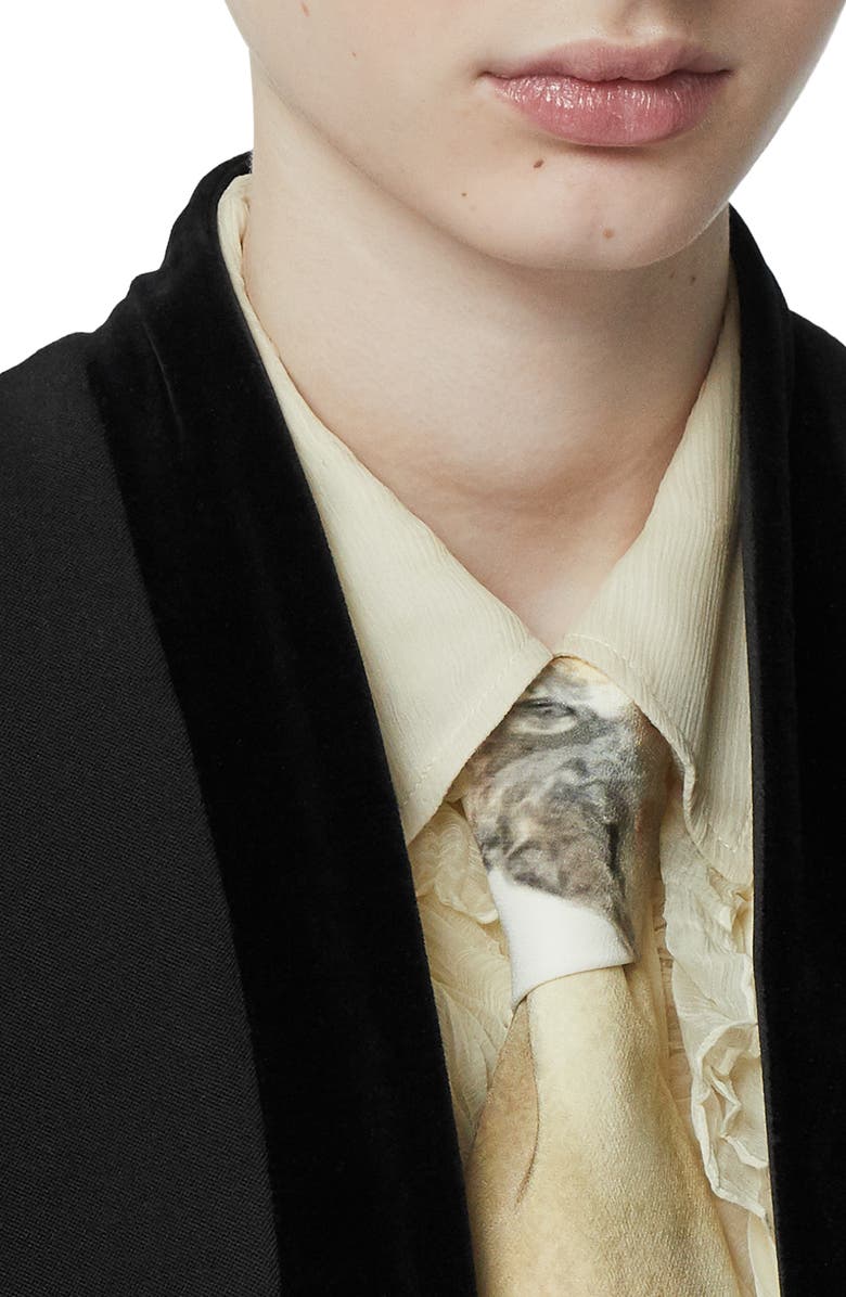 Burberry Velvet Trim Crop Jacket, Alternate, color,