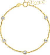 In Season Jewelry 14k Cubic Zirconia Bezel Set Bracelet