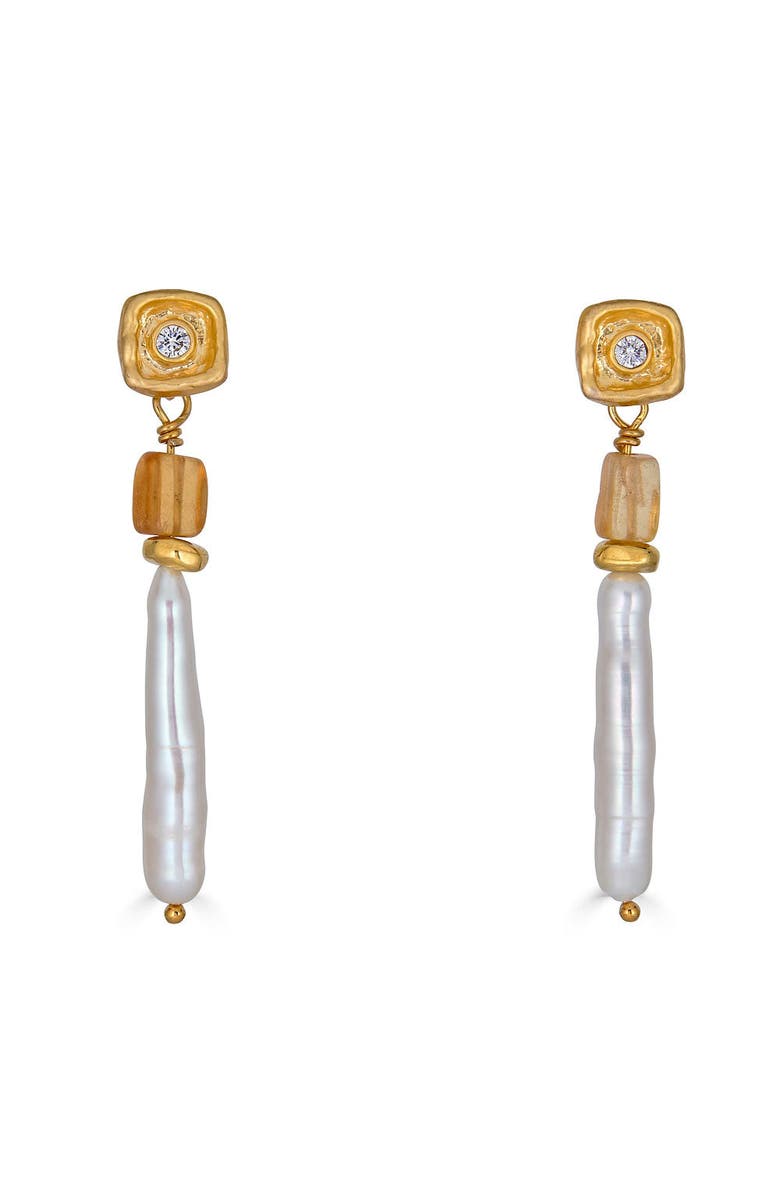 Loni Paul Jewelry Biwa Pearl & Garnet Earring, Main, color,