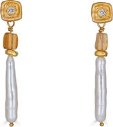 Loni Paul Jewelry Biwa Pearl & Garnet Earring