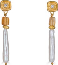 Loni Paul Jewelry Biwa Pearl & Garnet Earring