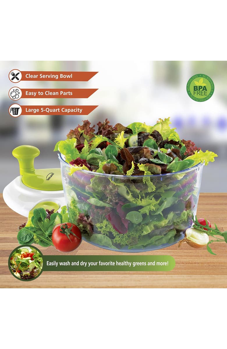 Brentwood Salad Spinner, Alternate, color, White