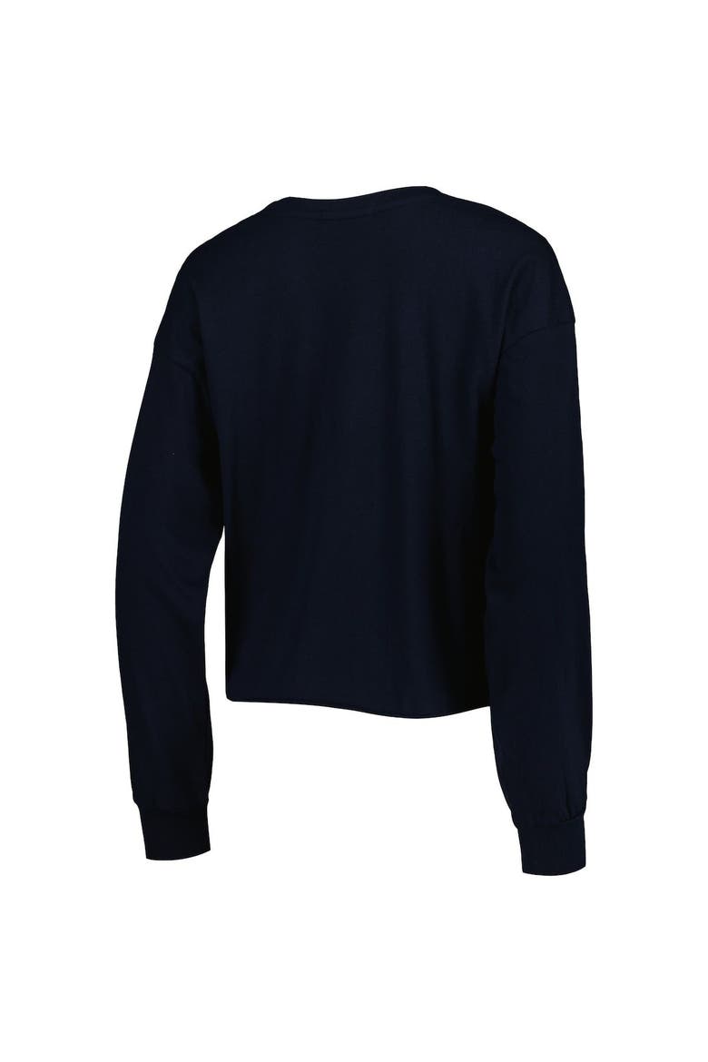 Women's '47 Black New Orleans Saints Skyler Parkway Cropped Long Sleeve T-Shirt, Alternate, color, Black