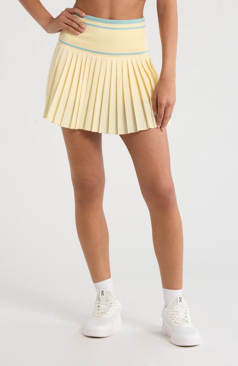 Mixed Media Pleated Sport Skort