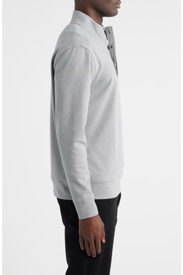 Clarence Textured Quarter Button Pullover, Alternate, color, SILVER