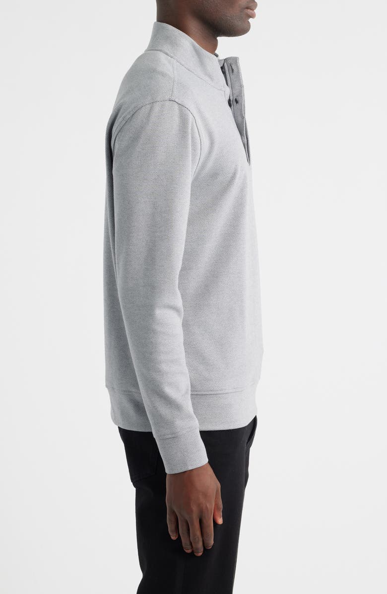 Robert Barakett Clarence Textured Quarter Button Pullover, Alternate, color, Silver