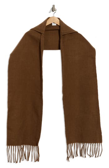 Steve Madden Hooded Scarf In Brown