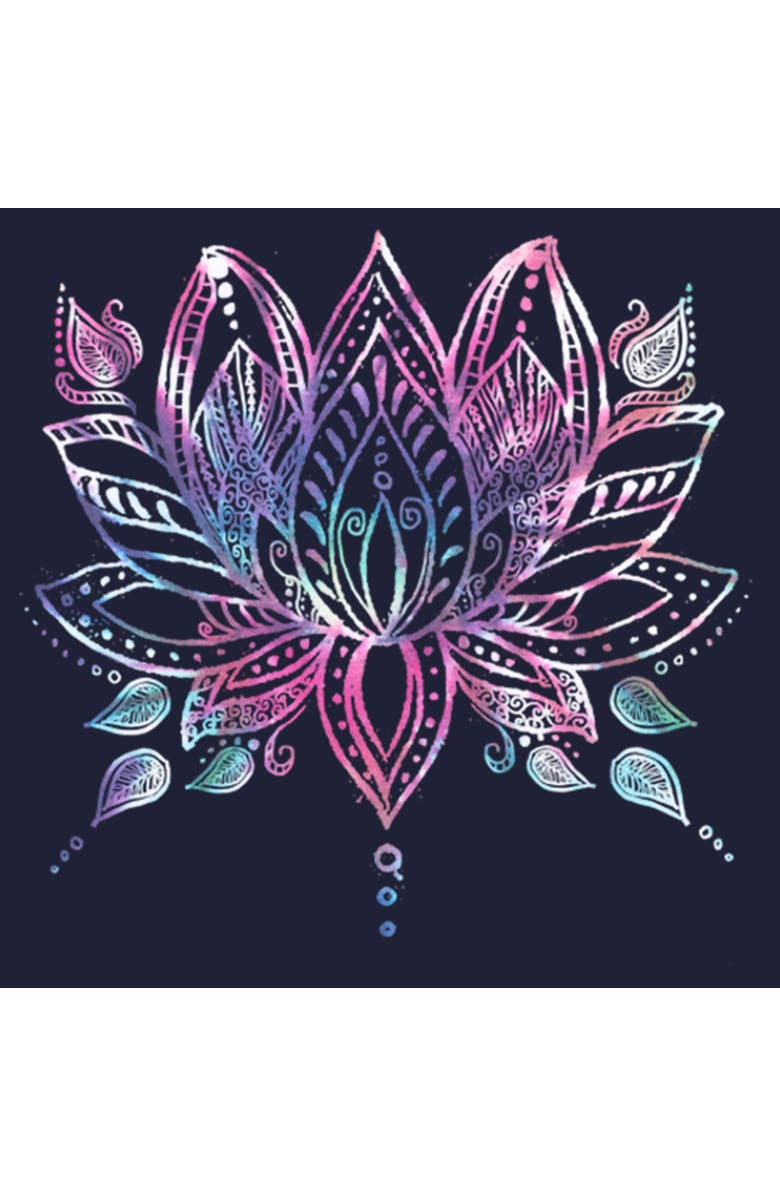 Lost Gods Women's Lost Gods Lotus Flower Sketch  Graphic T-Shirt, Alternate, color, Navy Blue