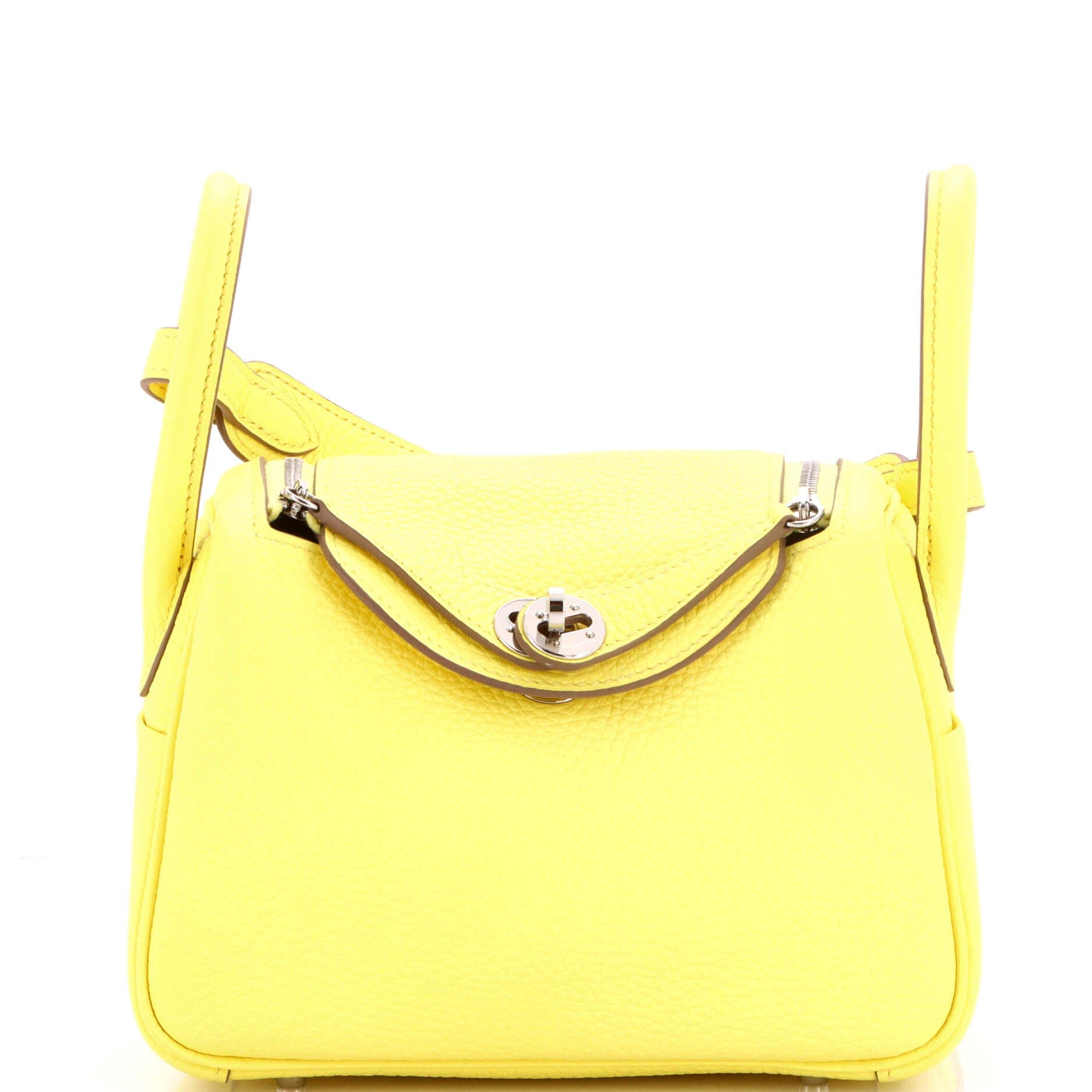 Pre-Owned Hermes Lindy Bag Clemence Mini, Main, color, Limoncello