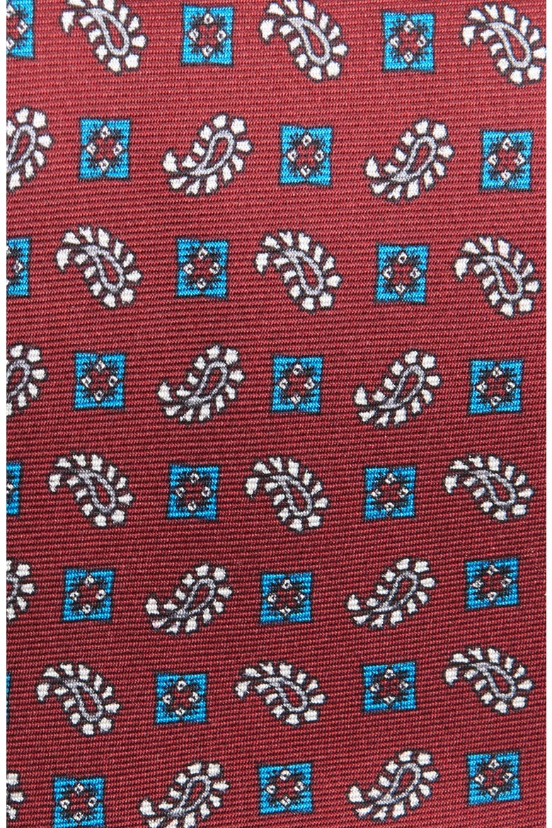 Paisley & Medallion Silk Tie, Alternate, color, BURGUNDY