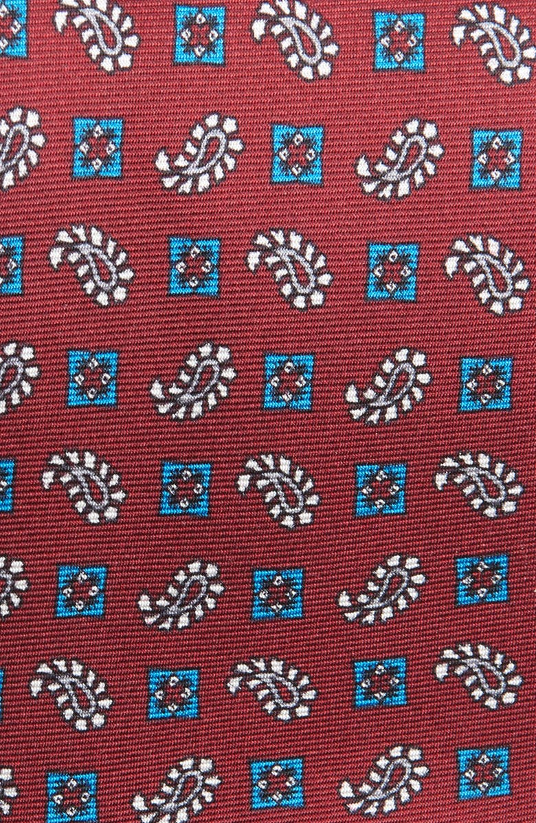 CLIFTON WILSON Paisley & Medallion Silk Tie, Alternate, color, Burgundy