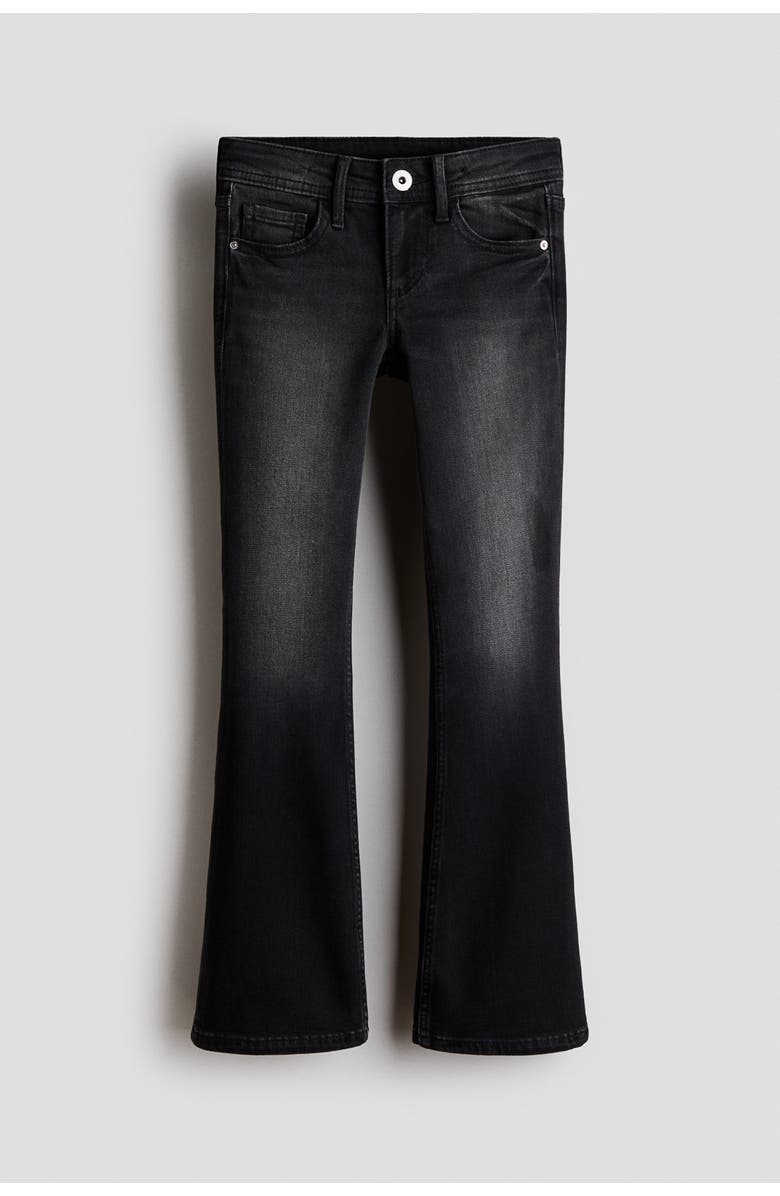 H&M Flared Leg Low Jeans, Main, color, Denim Black