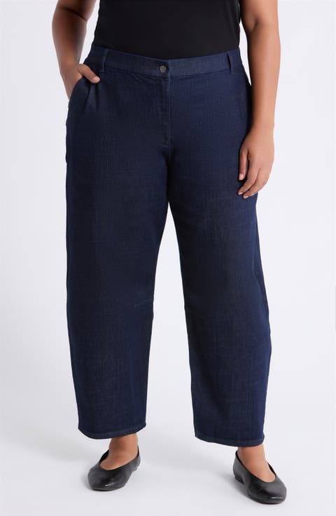 Arched Ankle Wide Leg Jeans