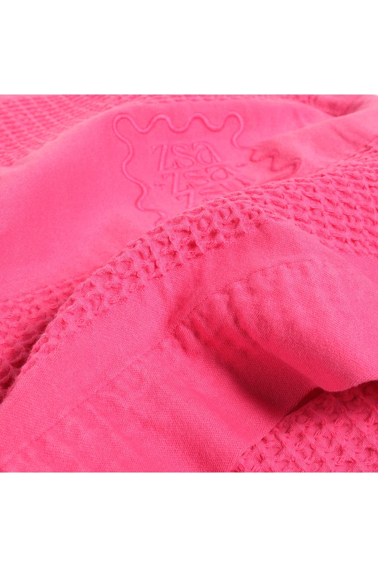 Braga Waffle King Size 100% 94.5" x 86.5" Artisan Design, Alternate, color, Pink