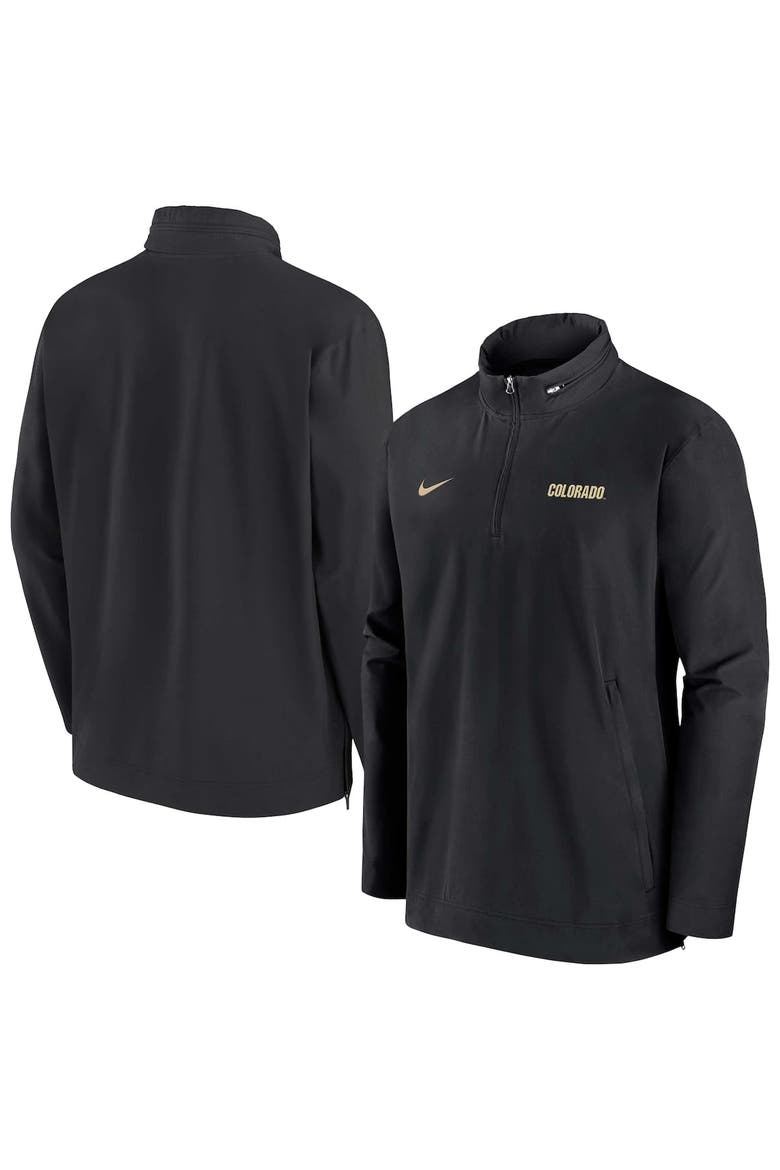 Men's Nike Black Colorado Buffaloes 2024 Sideline Coach Quarter-Zip Hoodie Jacket, Main, color, Black