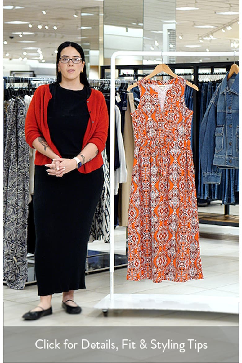 Delphine Print Sleeveless Jersey Midi Dress video