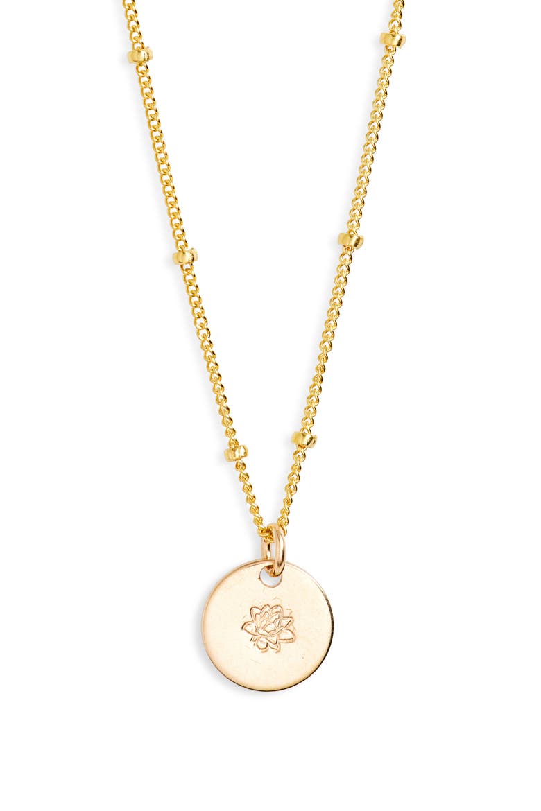 Petite Birth Flower Necklace, Main, color, GOLD FILL