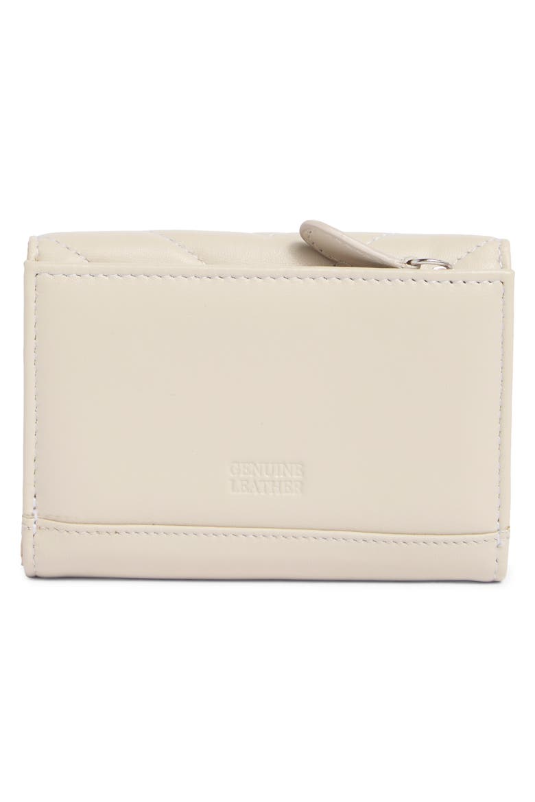Quilted Trifold Leather Wallet, Alternate, color, BONE
