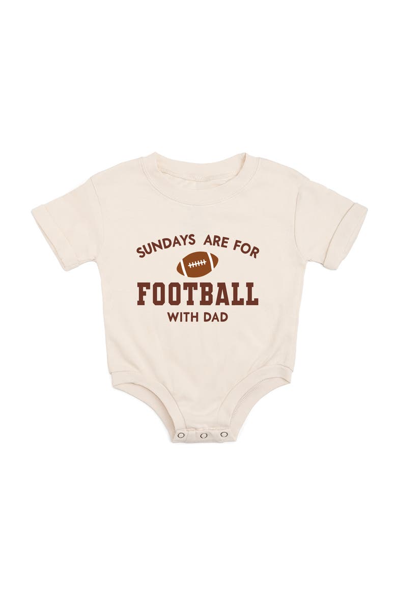 Sundays Are For Football With Dad Short Sleeve Romper, Main, color, Natural Heather