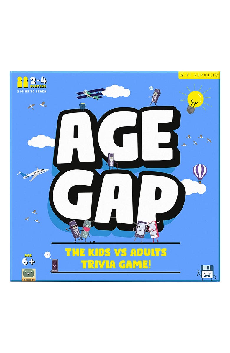 GIFT REPUBLIC Age Gap Trivia Card Game, Main, color, Assorted