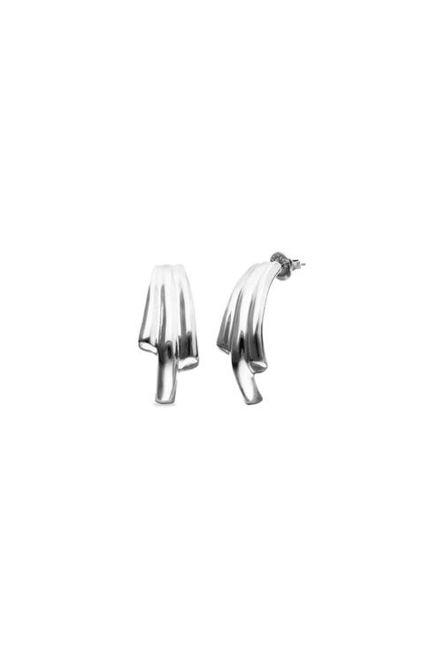 Sterling Silver Plated Three-Tube Earrings