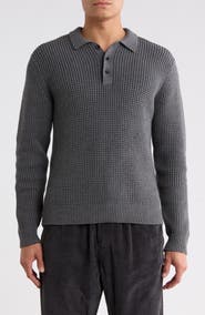 rag & bone Baldwin Waffle Long Sleeve Sweater Polo