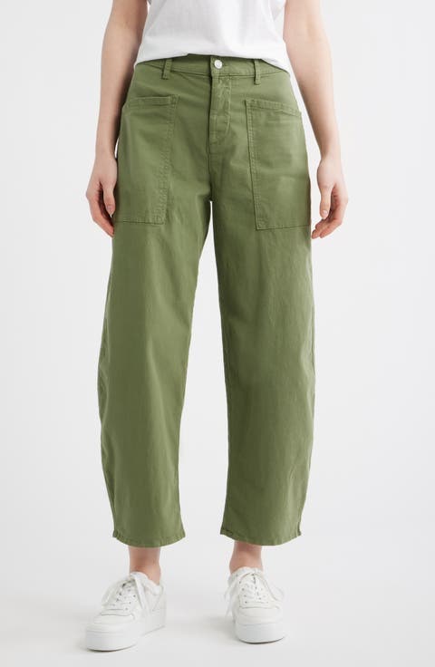 Bray Barrel Leg Cotton Twill Pants