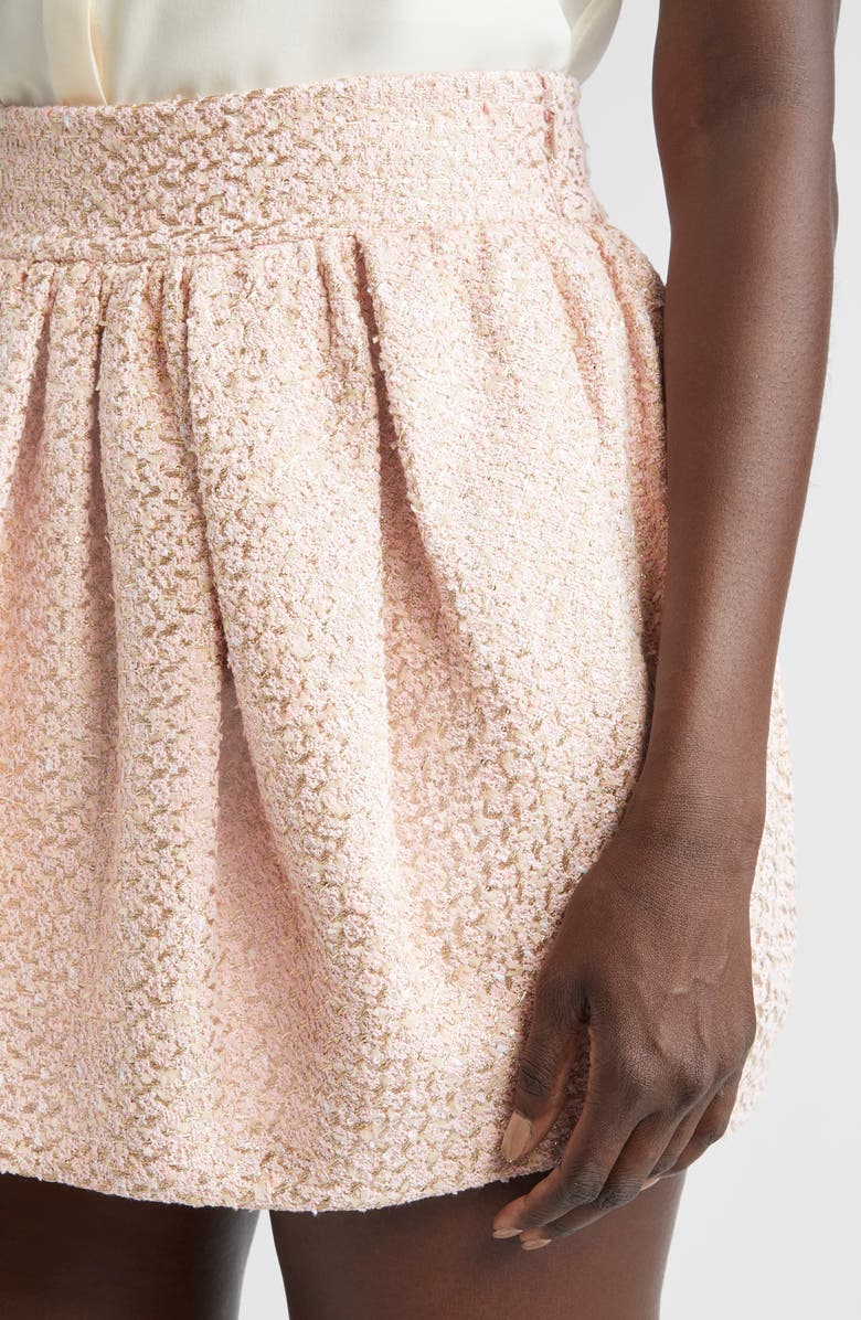 Giambattista Valli Pleated Tweed Miniskirt, Alternate, color, Boucle