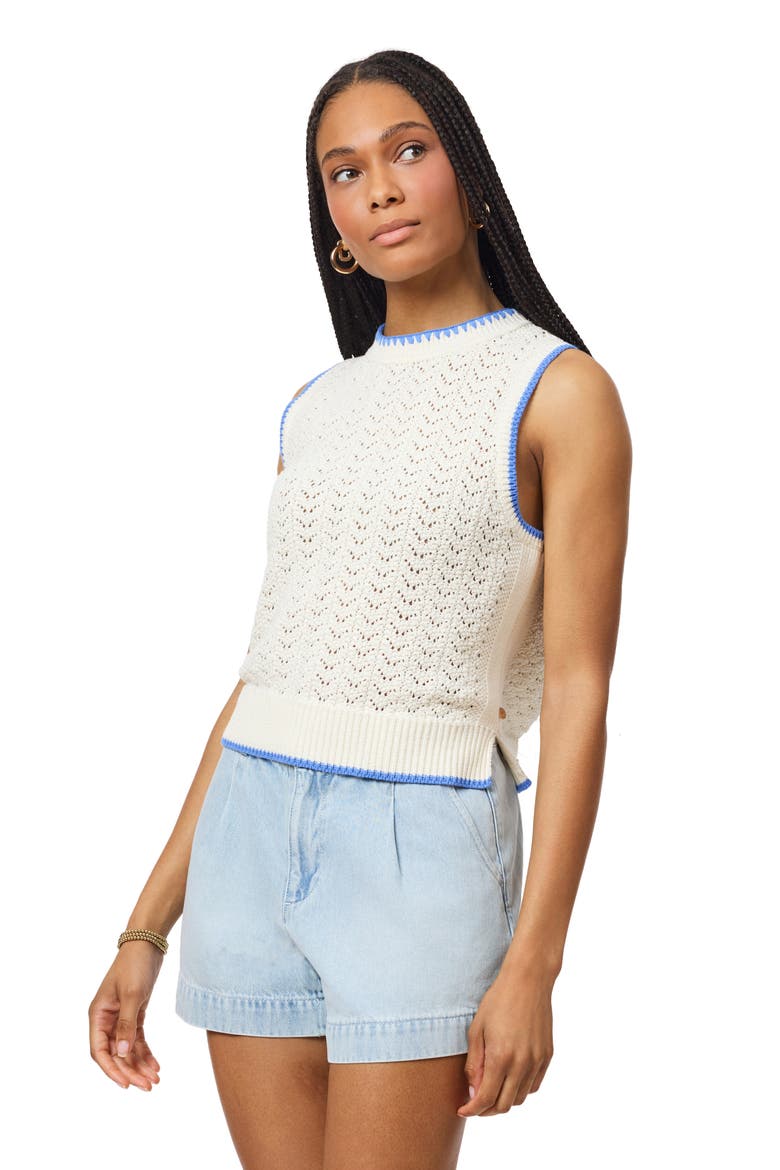 Pointelle Stitch Sweater Tank, Alternate, color, WHITECAP