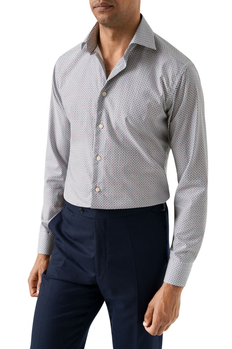 Slim Fit Micro Floral Print Shirt, Main, color, MEDIUM PURPLE