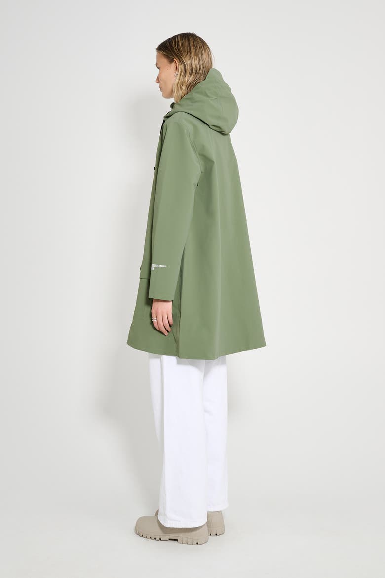 Mosebacke Patch Matte Raincoat, Alternate, color, Dry Green