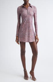 DIESEL® D-Polyna Trompe l'Oeil Long Sleeve Jersey Minidress