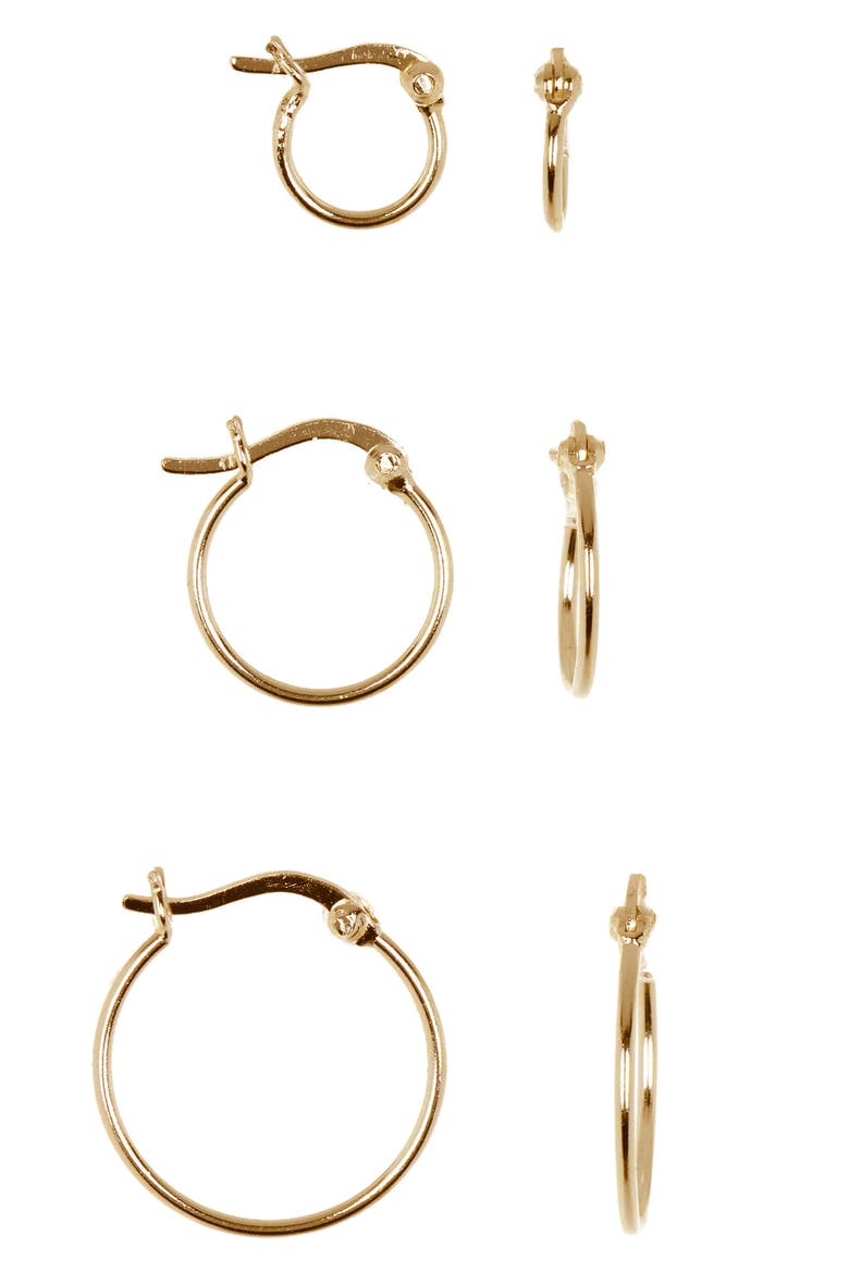 Trio Hoop Set, Main, color, GOLD