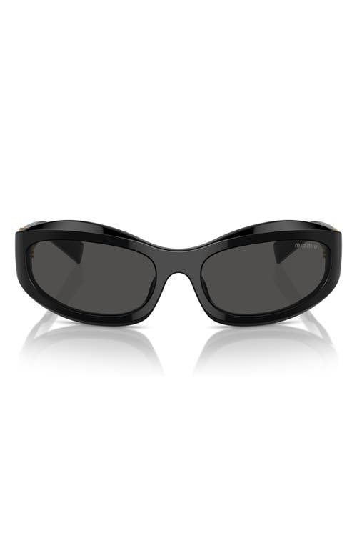 Miu Miu 61mm Oval Sunglasses In Black