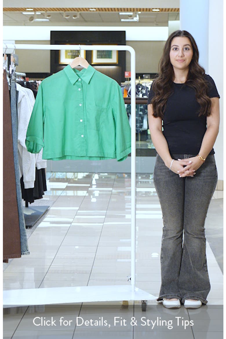 Crop Cotton Button-Up Shirt video