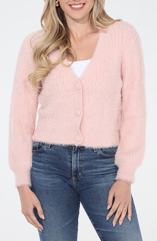 Rain And Rose Soft V-neck Cardigan In Pink