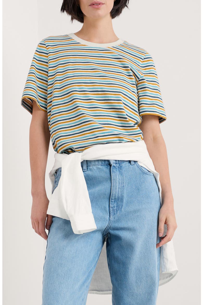 Copseland Stripe Organic Cotton T-Shirt, Main, color, PELLITRAS TUMERIC
