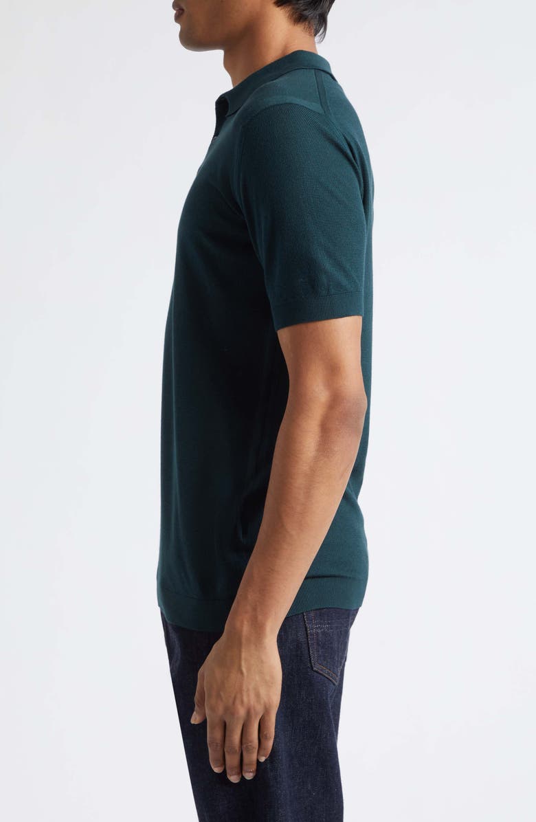 John Smedley Roth Solid Sweater Polo, Alternate, color, Rainforest