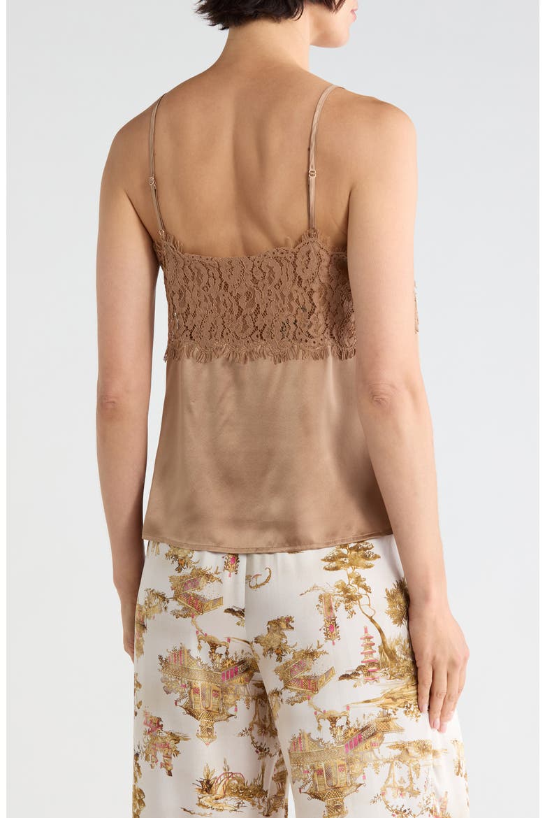 Priya Lace Silk Camisole, Alternate, color, DARK CAPPUCCINO