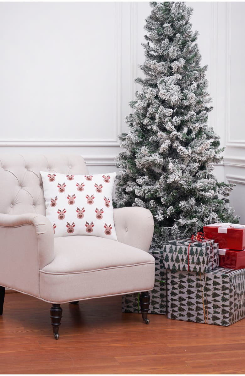 C&F Home Reindeer Season Christmas Indoor/Outdoor Accent Pillow, 18" x 18", Alternate, color, Brown