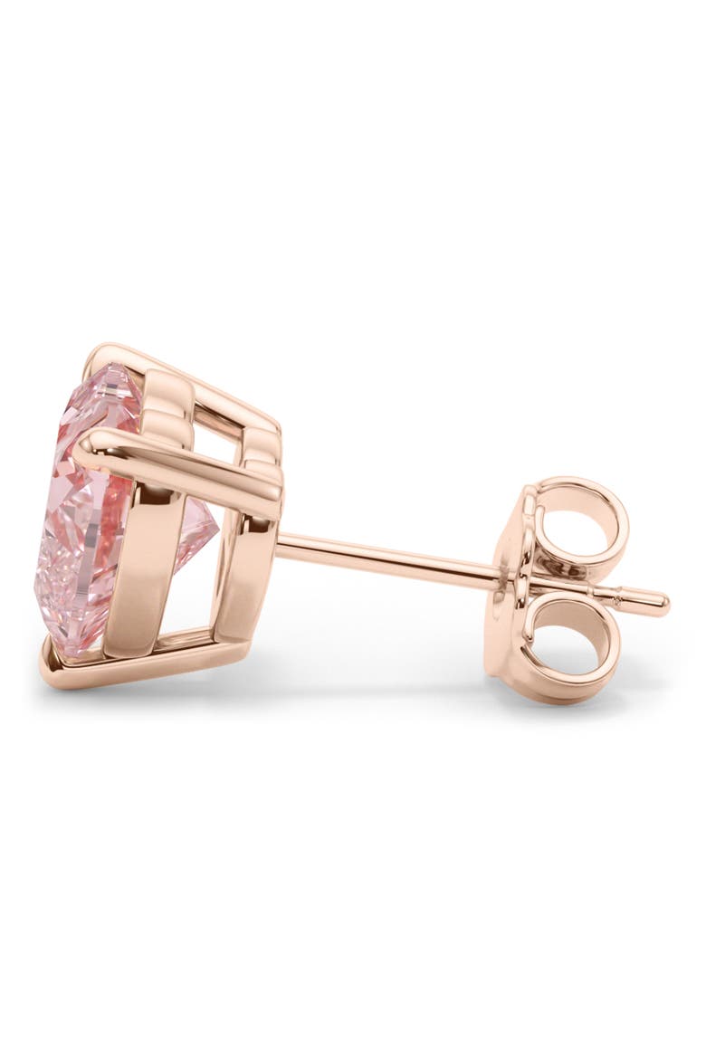 Pink Lab Created Diamond Stud Earrings, Alternate, color, 18K ROSE GOLD