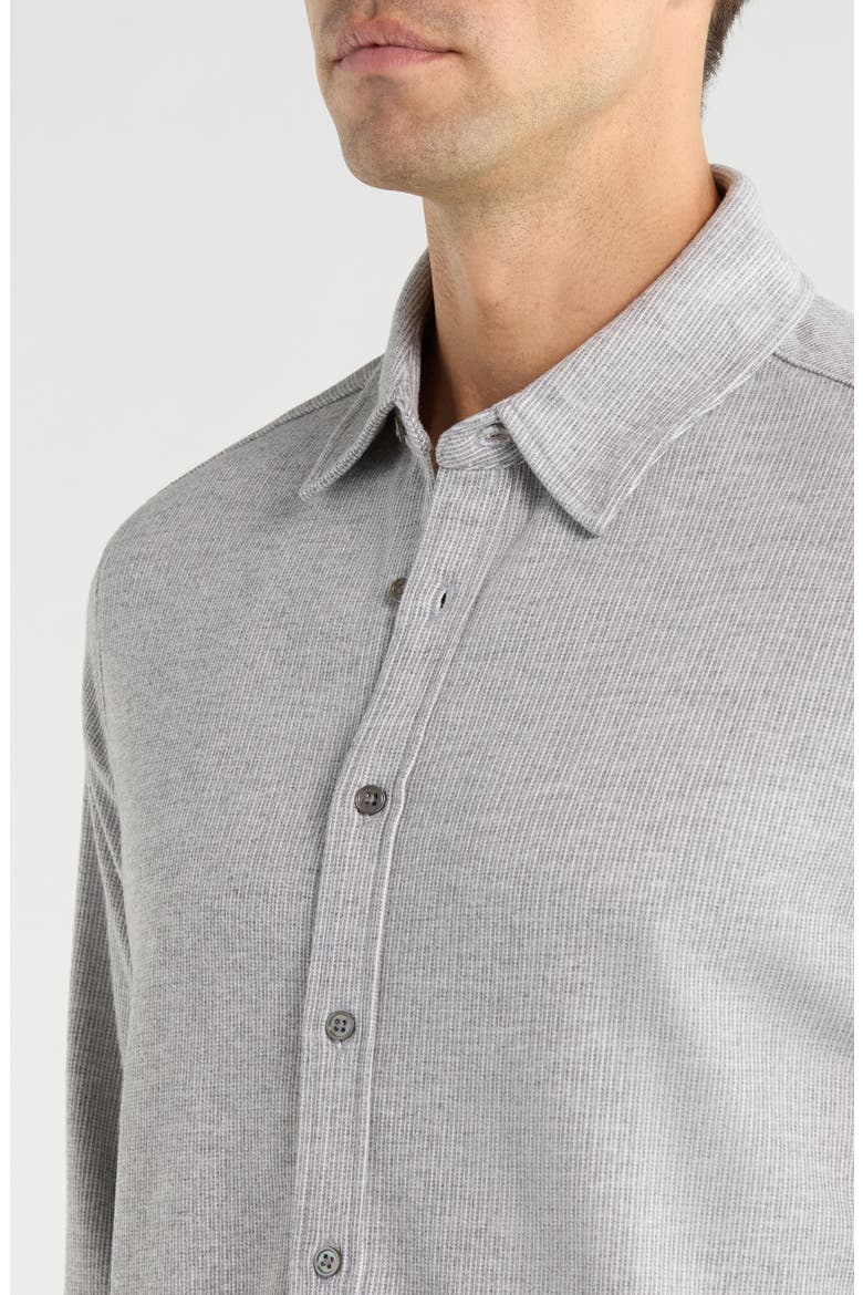 Generation™ Pinstripe Double Knit Button-Up Shirt, Alternate, color, GREY